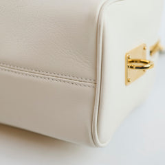 Prada Soft Grain Medium White Shoulder Bag
