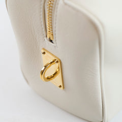 Prada Soft Grain Medium White Shoulder Bag
