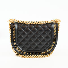 Chanel Half Moon Boy Bag Shiny Caviar Black (microchip)