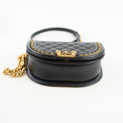 Chanel Half Moon Boy Bag Shiny Caviar Black (microchip)