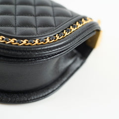 Chanel Half Moon Boy Bag Shiny Caviar Black (microchip)
