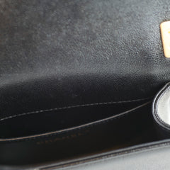 Chanel Half Moon Boy Bag Shiny Caviar Black (microchip)