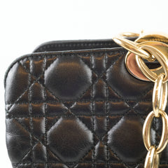 Christian Dior Large Cannage Tote Lambskin Black