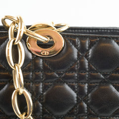 Christian Dior Large Cannage Tote Lambskin Black