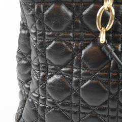 Christian Dior Large Cannage Tote Lambskin Black