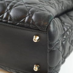Christian Dior Large Cannage Tote Lambskin Black
