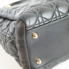 Christian Dior Large Cannage Tote Lambskin Black