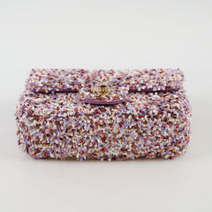 Chanel Mini Sequin Flap Pink/Lavender/White - 2026 Spring Collection