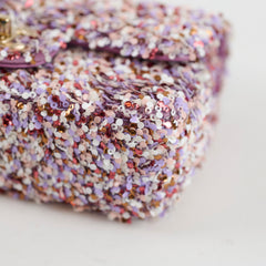 Chanel Mini Sequin Flap Pink/Lavender/White - 2026 Spring Collection