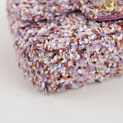 Chanel Mini Sequin Flap Pink/Lavender/White - 2026 Spring Collection