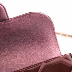 Chanel Mini Top Handle Metallic Mirror Flap Burgundy - 2025/26 FW
