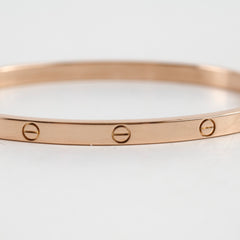 Hermes Cartier Small Model Love Bracelet Rose Gold Size 16