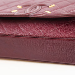 Chanel CC Filigree Flap Caviar Burgundy
