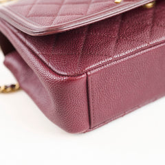 Chanel CC Filigree Flap Caviar Burgundy
