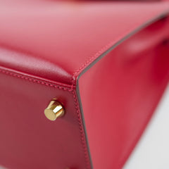 Hermes Kelly 25 Rouge Vif Tadelakt Y stamp