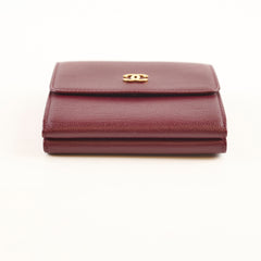 Chanel Vintage Small Flap Wallet Burgundy