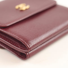 Chanel Vintage Small Flap Wallet Burgundy