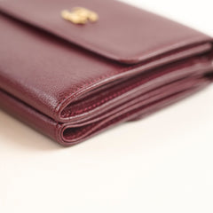 Chanel Vintage Small Flap Wallet Burgundy
