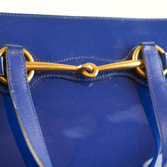 Gucci Bright Pit Tote Blue Patent