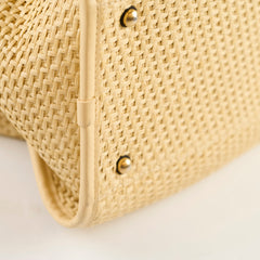 Chanel Deauville Shopping Tote Raffia Beige/Black