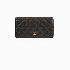 Chanel Long Caviar Wallet Black