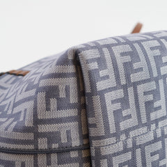 Fendi Small Roll Reversible FF Jacquard Tote Denim Light Blue