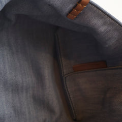 Fendi Small Roll Reversible FF Jacquard Tote Denim Light Blue
