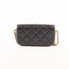 Chanel Flap Phone Holder with Chain Black