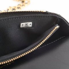 Chanel Flap Phone Holder with Chain Black