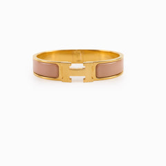 Hermes Clic H Bracelet Beige Enamel PM
