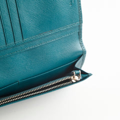 Prada Long Wallet Orange Green