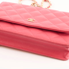 Chanel Caviar Wallet On Chain Red