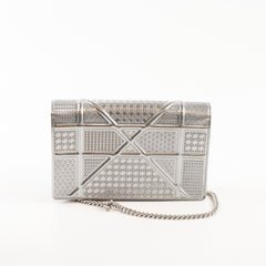 Christian Dior Diorama Wallet On Chain WOC Silver