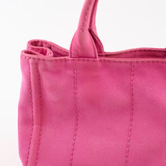 Prada Small Prada Canapa Canvas Tote Pink