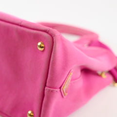 Prada Small Prada Canapa Canvas Tote Pink