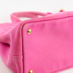 Prada Small Prada Canapa Canvas Tote Pink