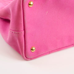 Prada Small Prada Canapa Canvas Tote Pink