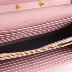 Saint Laurent Cassandra Matelasse Envelope Wallet On Chain WOC Pink