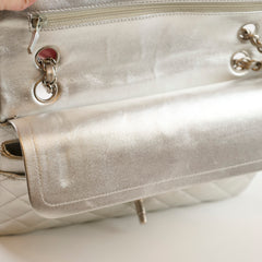 Chanel Medium Classic Flap Lambskin Silver