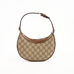 Gucci GG Surpreme Half Moon Mini Shoulder Bag Brown