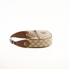 Gucci GG Surpreme Half Moon Mini Shoulder Bag Brown