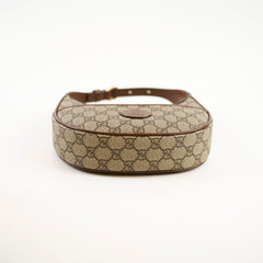 Gucci GG Surpreme Half Moon Mini Shoulder Bag Brown
