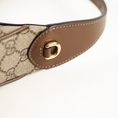 Gucci GG Surpreme Half Moon Mini Shoulder Bag Brown