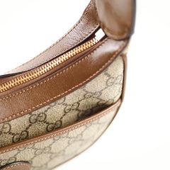 Gucci GG Surpreme Half Moon Mini Shoulder Bag Brown
