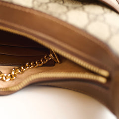Gucci GG Surpreme Half Moon Mini Shoulder Bag Brown