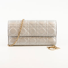 Dior Lady Dior Silver Wallet On Chain WOC