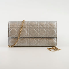 Dior Lady Dior Silver Wallet On Chain WOC