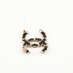 Chanel CC Leather Light Gold Brooch