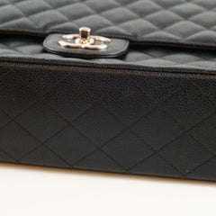 Chanel Caviar Maxi Classic Double Flap SHW Black