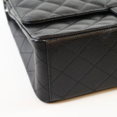 Chanel Caviar Maxi Classic Double Flap SHW Black